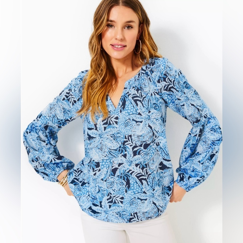 Lilly Pulitzer Sullivan Top Blue Coastal Constellation